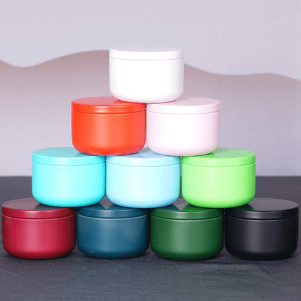 Candle Containers - กระป๋องชาพร้อมฝาปิด Airtight เหล็กวิลาดภาชนะเก็บชา Mini แบบพกพากล่องเทียนทําปิดผนึกกระป๋องเครื่องประดับกาแฟกล่องเครื่องเทศ