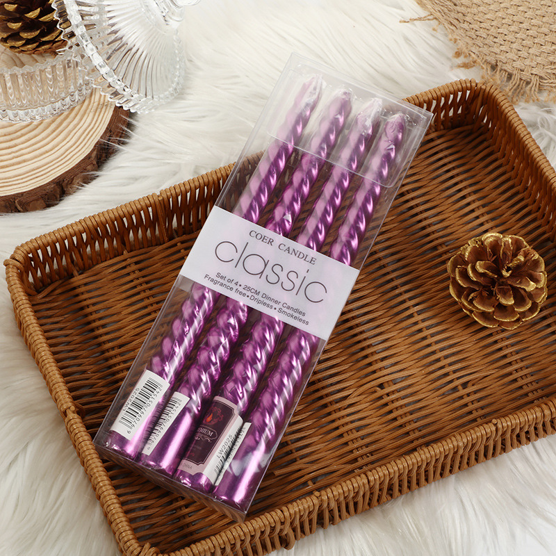 เทียนทรงสูงแบบยุโรป 4 ชิ้น พร้ - Silk Candle บทวิจารณ์และราคา