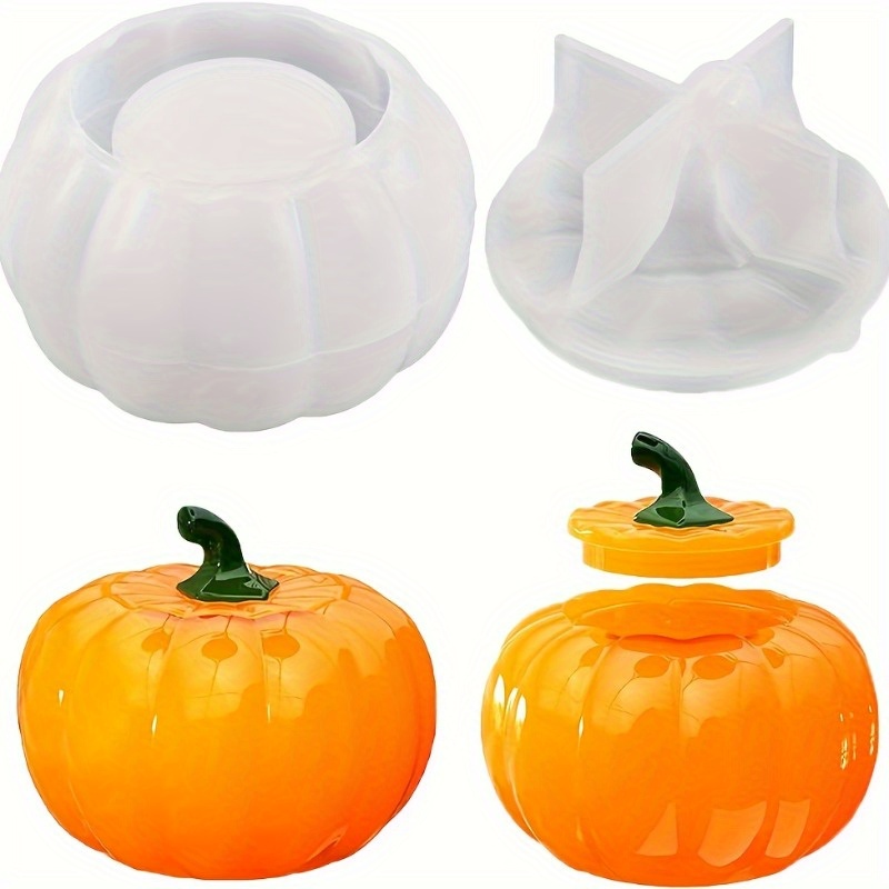 2 ชิ้นฟักทอง Jar แม่พิมพ์ซิลิโ - Candle Molds บทวิจารณ์และราคา